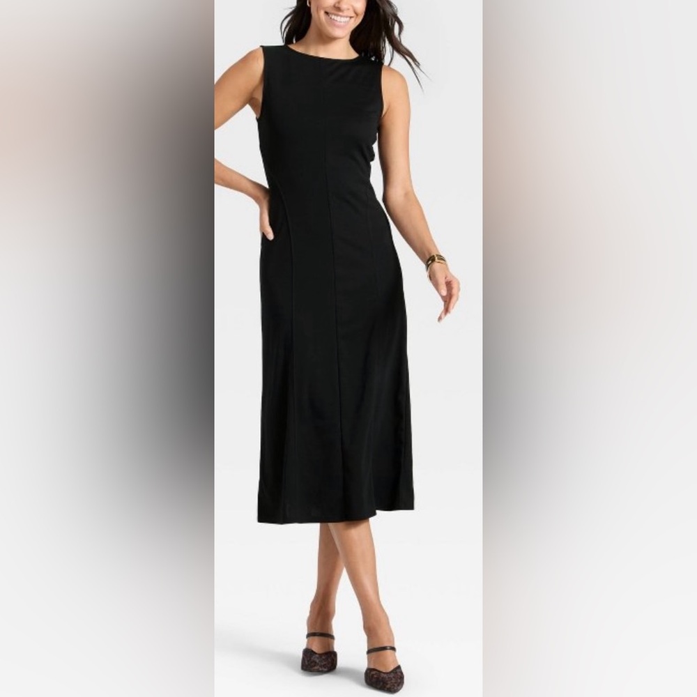 a new day Women’s Black Dress Maxi Sleeveless Ribbed Knit Stretchy Sz XL EUC - Picture 11 of 11